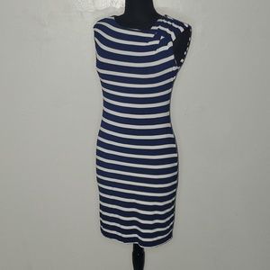 Calvin Klein blue and white sleeveless dress